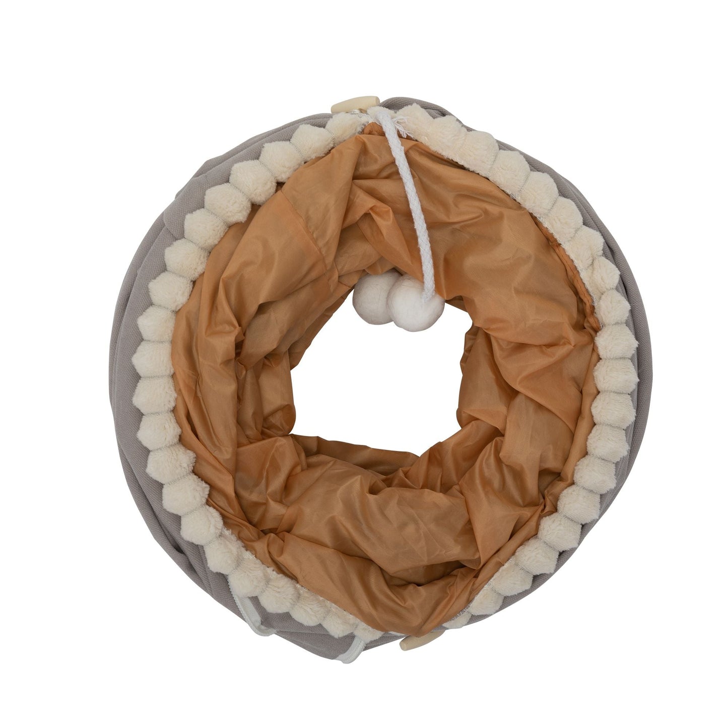Collapsible Cat Tunnel Bed; Hide Tunnel for Indoor Cats with Hanging Toys and Cushion Mat; XH