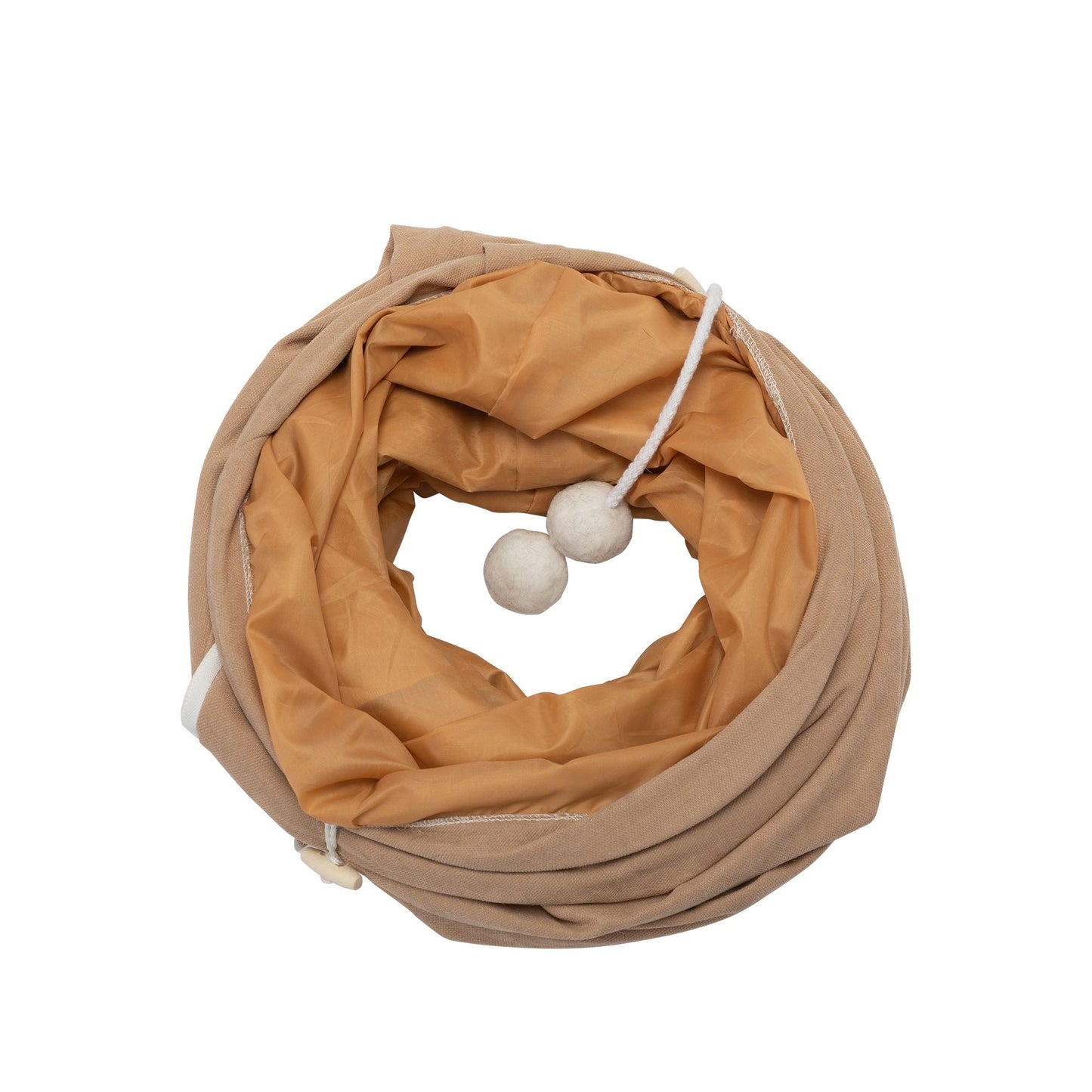 Collapsible Cat Tunnel Bed; Hide Tunnel for Indoor Cats with Hanging Toys and Cushion Mat; XH