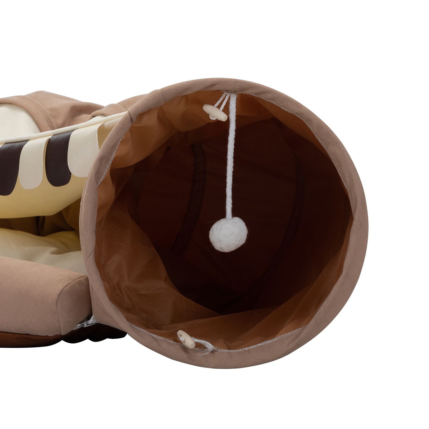 Collapsible Cat Tunnel Bed; Hide Tunnel for Indoor Cats with Hanging Toys and Cushion Mat; XH