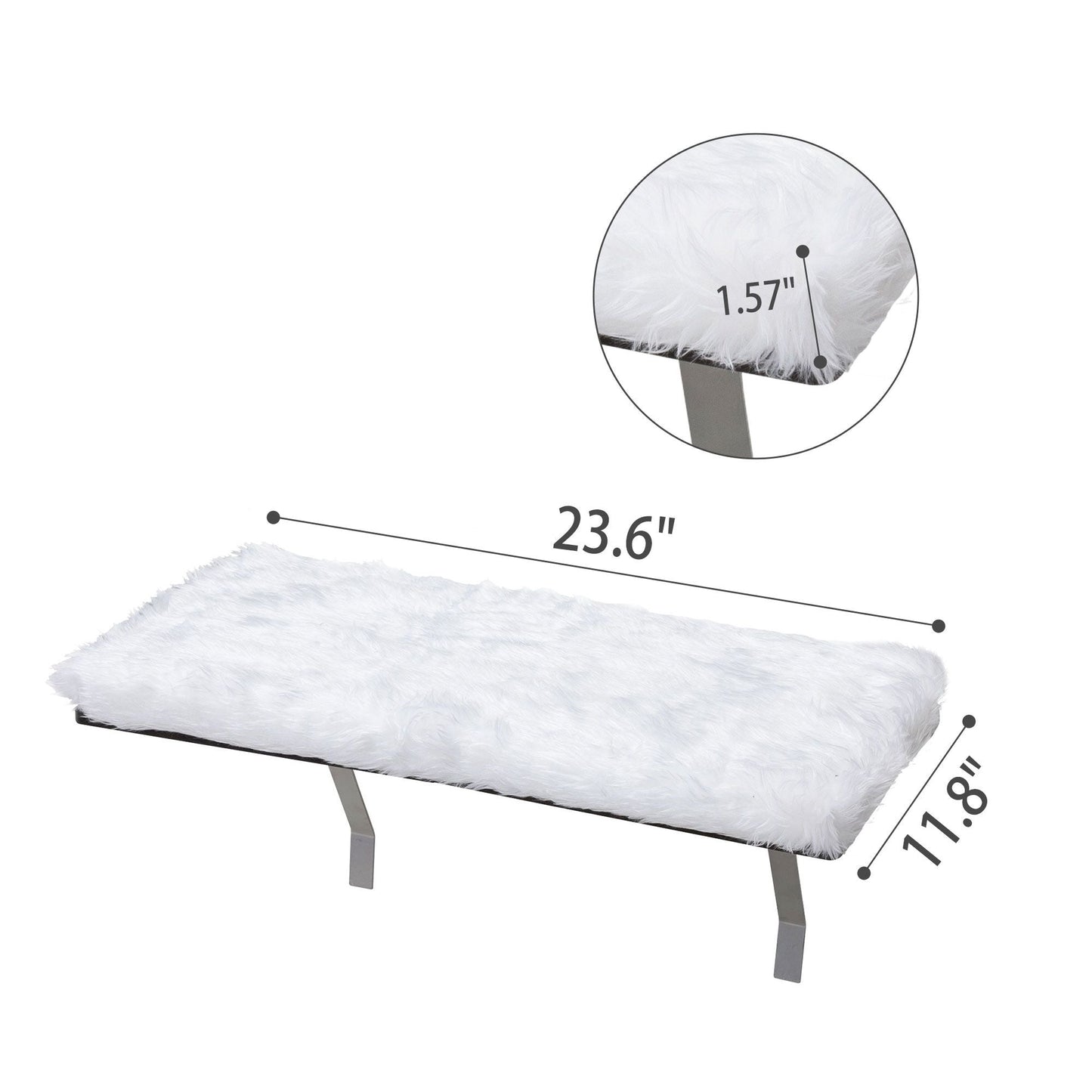 Cat Window Perch; Wall-mounted Cat Seat with Soft Cushion and Supporting Feet; White
