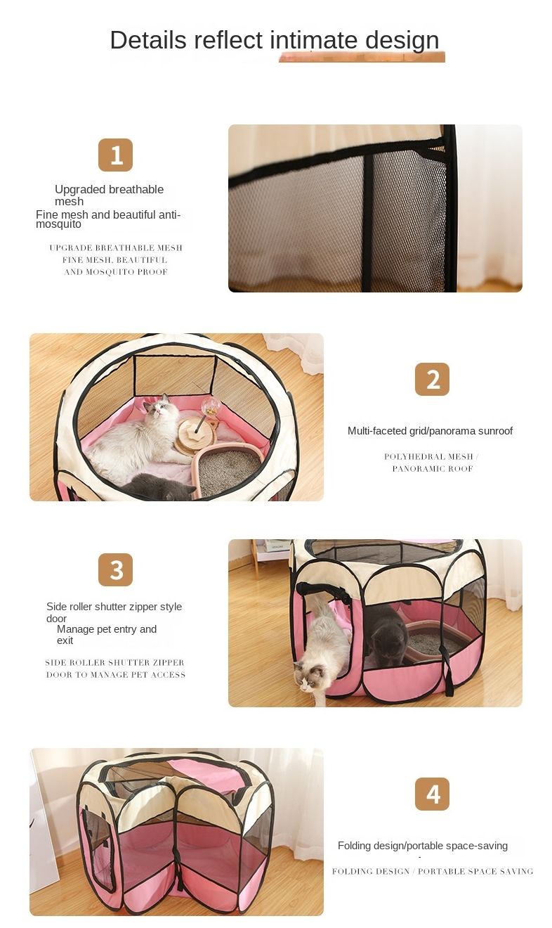 Large 44.9x 44.9x 22.8 Portable Foldable Pet Playpen Kennel House Playground for Puppy Cat Kittens Bunny Chicks Indoor Outdoor Travel Camping